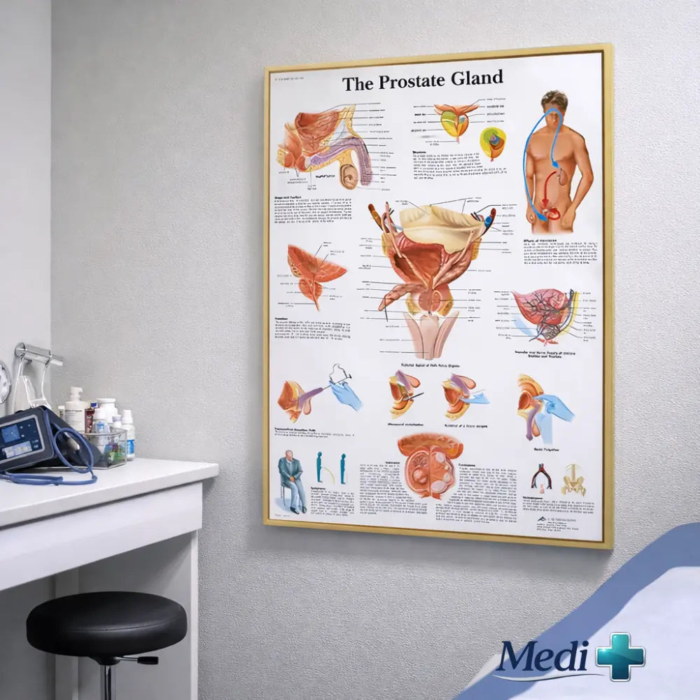 Prostate Gland Anatomy Poster | Male Reproductive System Chart | Medi ...